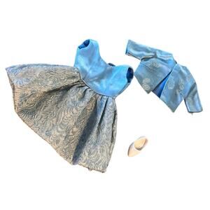 VTG Tammy Doll Dream Boat Outfit 9153-8 Blue Satin Dress Coat Shoe Barbie